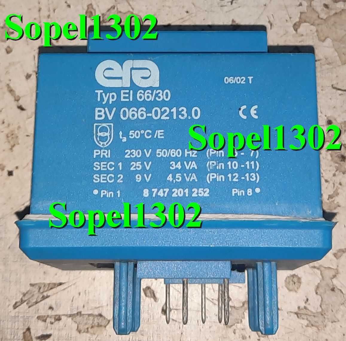 Transformator era EI 66/30  230V / 25V i 9V z odzysku.