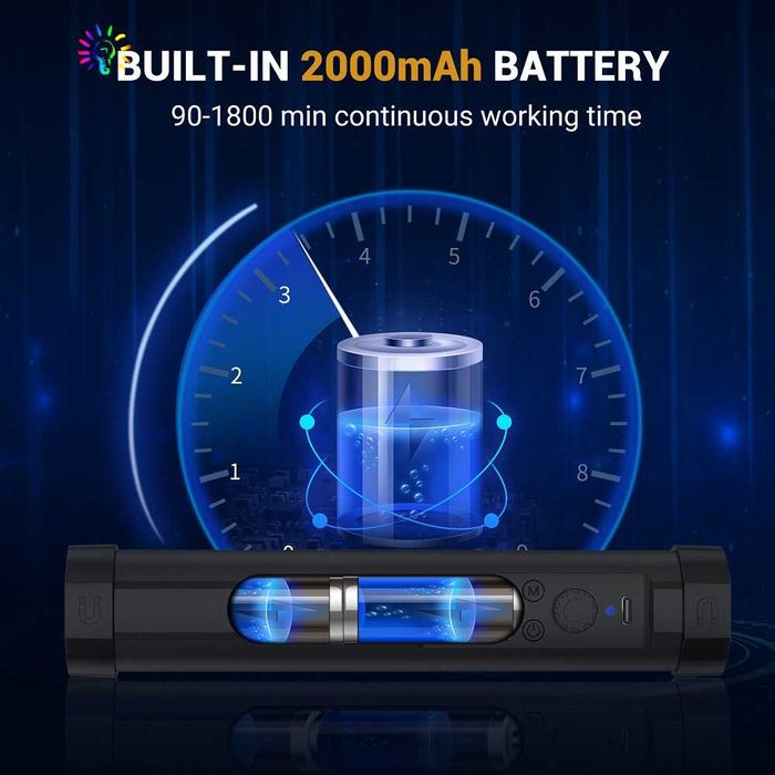 Відео фото світло RGB палка трубка LED Luxceo P100 з магнітом 2000mAh