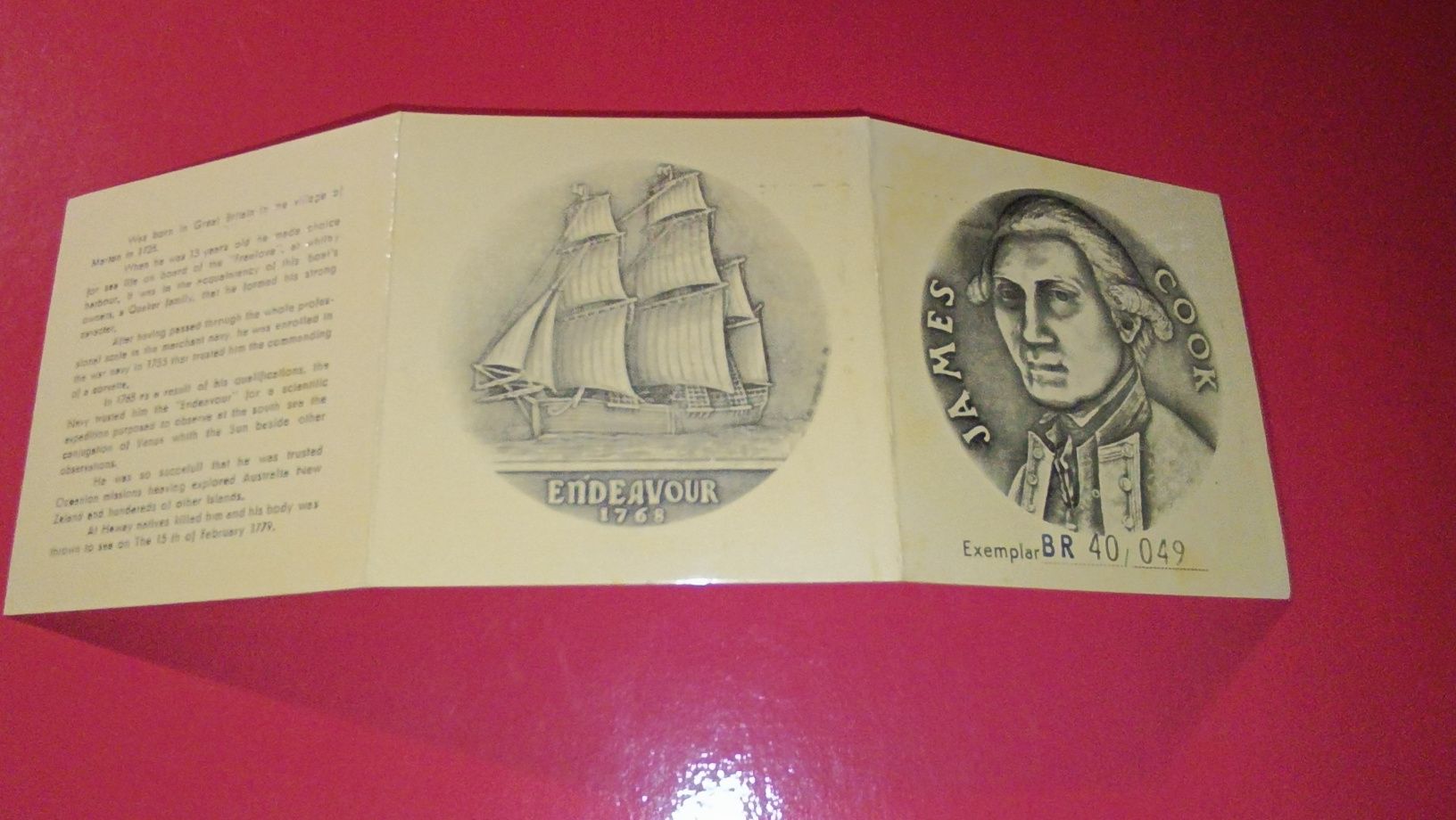 Medalha bronze James Cook "Endeavour" 1978 GRAVARTE edição limitada