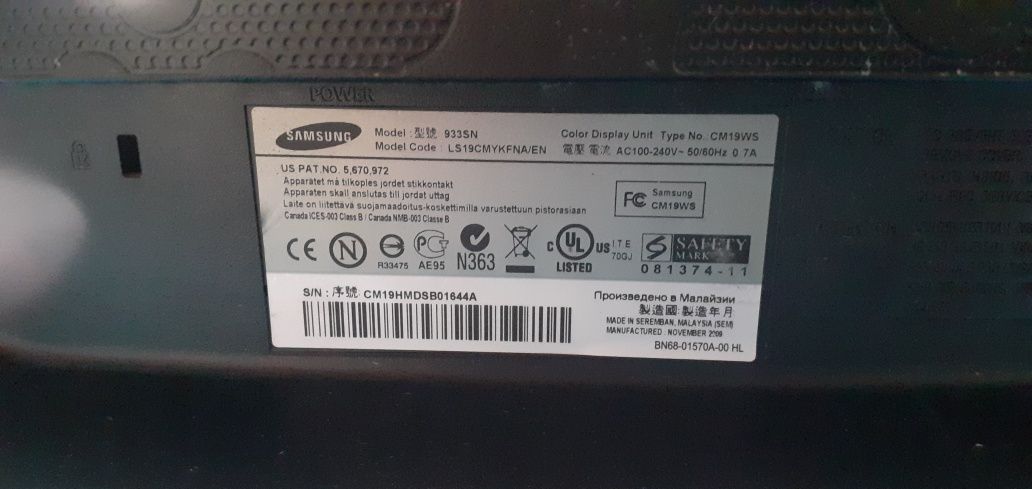 Monitor samsung 933SN