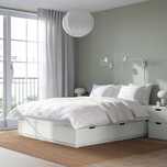 NORDLI Estrutura cama c/arrumação, branco