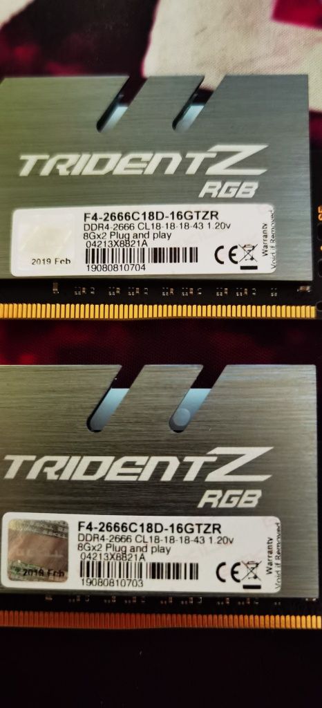 Rams ddr4 16gb trident Z 2666mhz