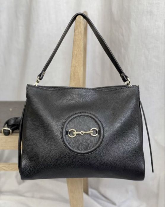 Сумка чорна шкіряна Італія