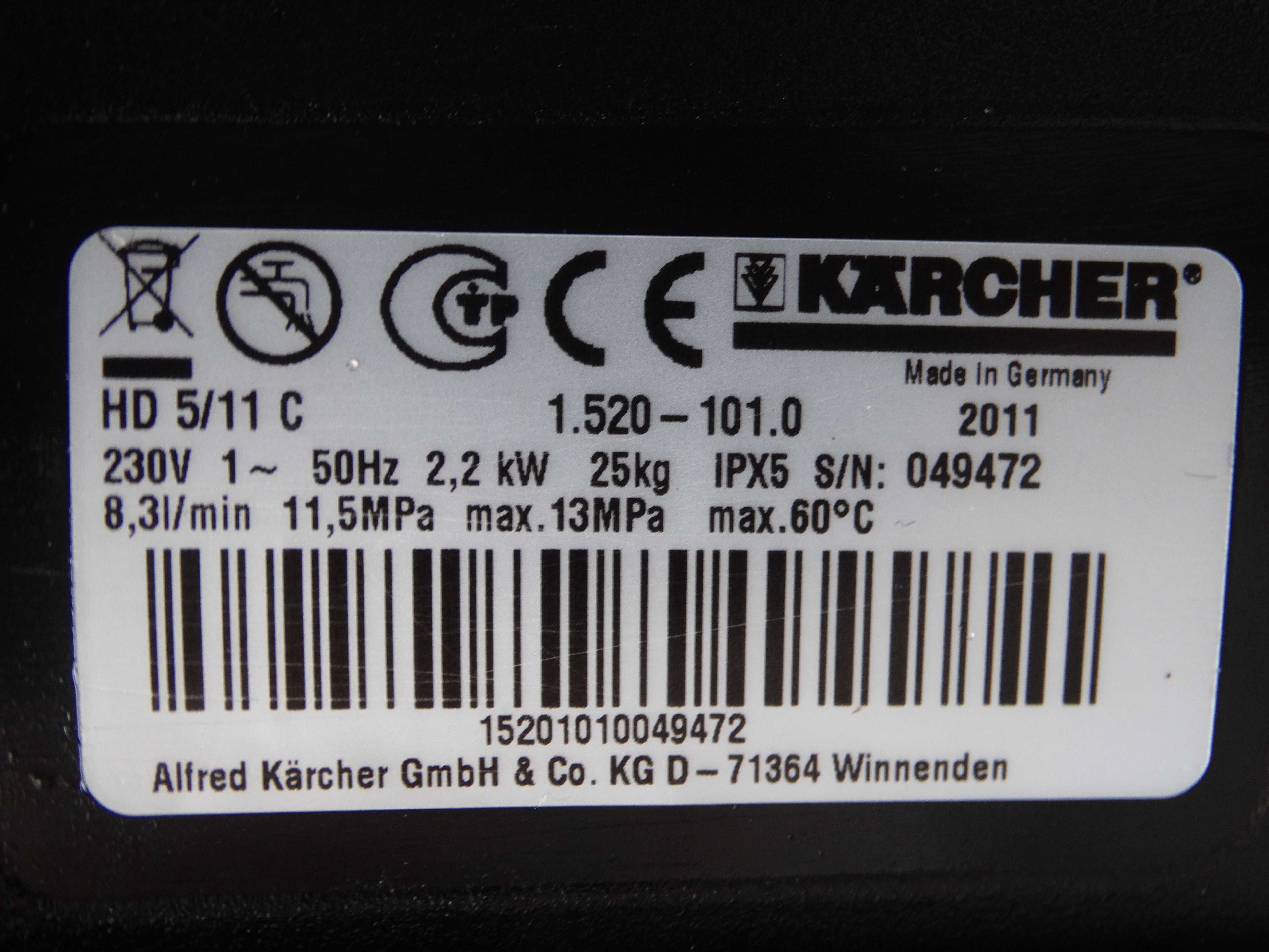 Myjka Ciśnieniowa Karcher HD 5/11 C *mosiężna pompa* duży wybór