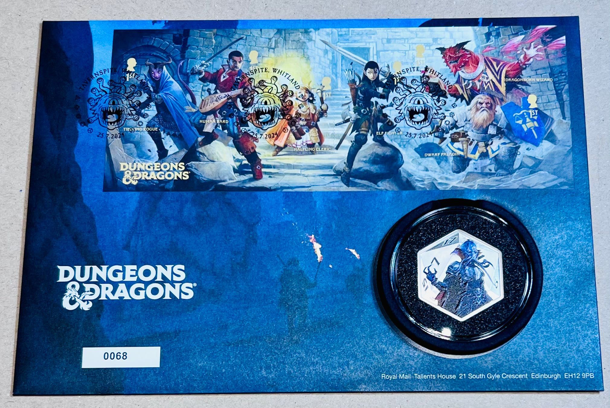Dungeons & Dragons koperta ze znaczkami i metalową monetą LE nr 0068