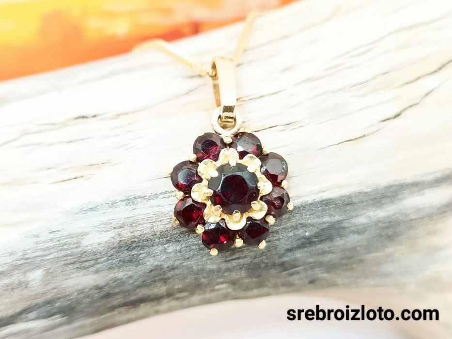 Zawieszka wisiorek złota z granatami