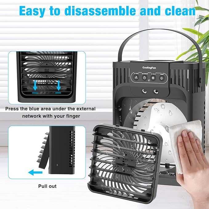 Refrigerador de ar portátil 4 em 1, Ventilador, Umidificador.