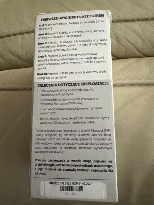 Filtry do butelek z nakretkami