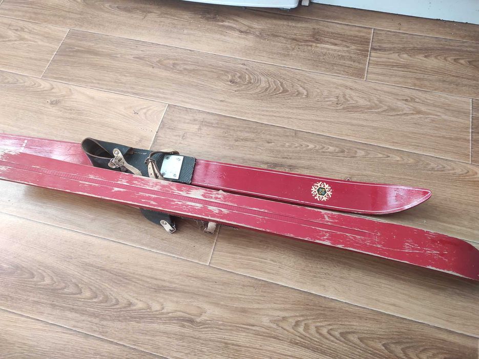 Stare drewniane unikatowe narty dziecięce Bobo 100 cm Narty vintage