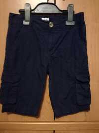 Granatowe krótkie spodenki / spodnie F&F 122cm