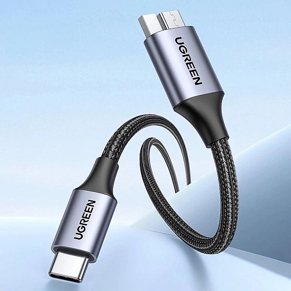 Kabel Usb C / micro Usb-b 3.0 Ugreen Us565/5Gb/s 3a 0.5m - szary