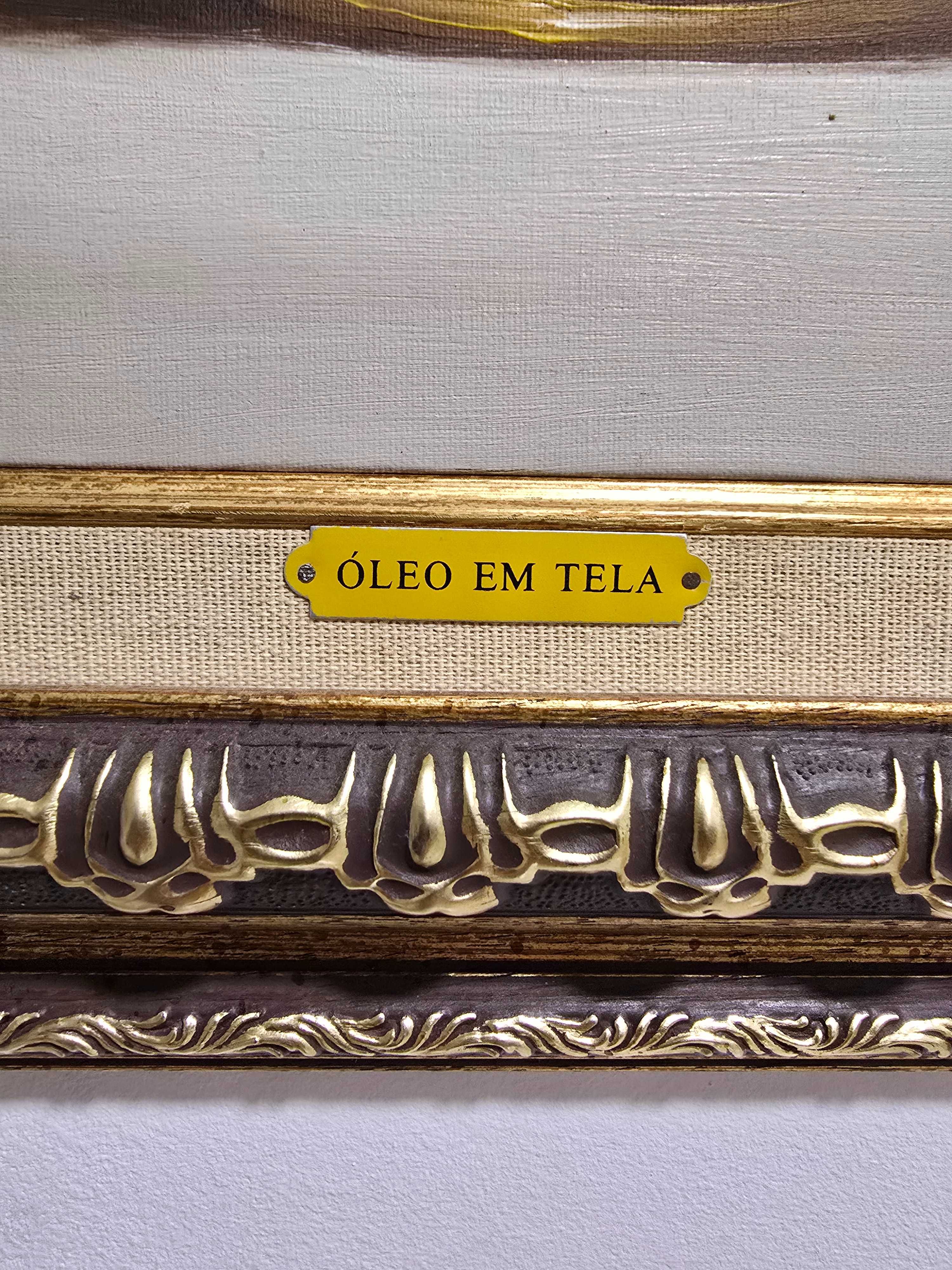 Quadro a óleo com Moldura dourada Flores pintado pela B. Tracy