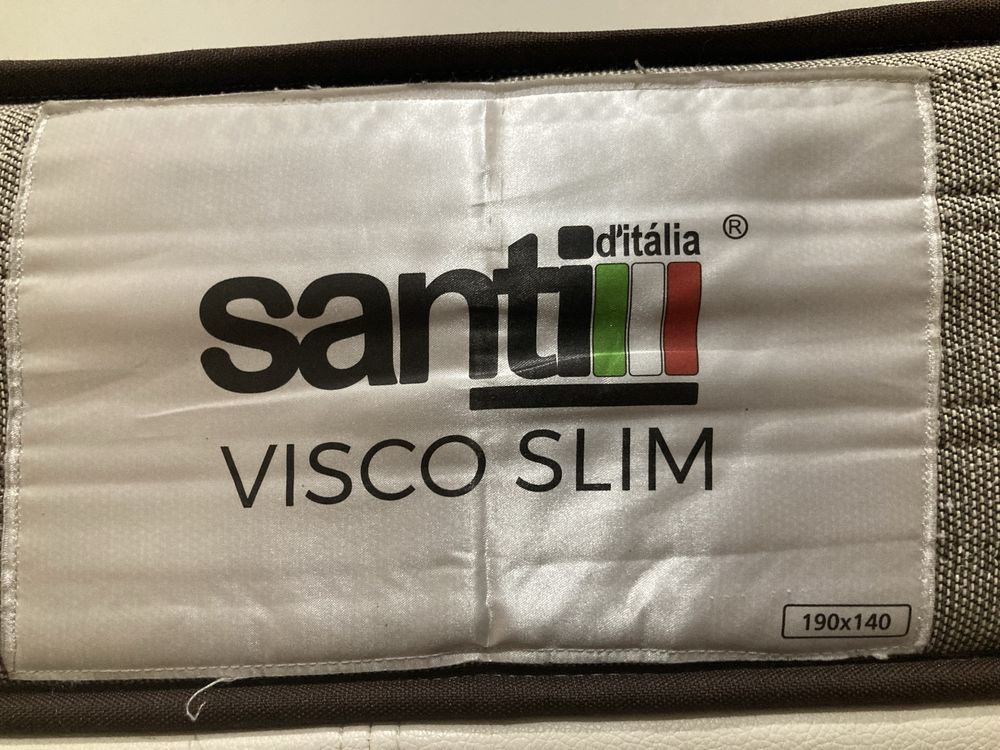 Cama casal com colchão Santi D’ Itália Visco Slim 190x140