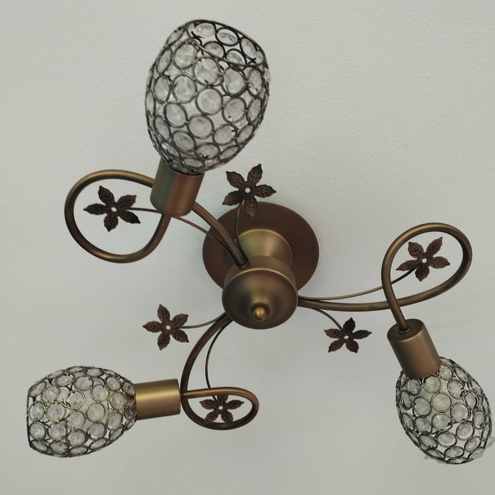 2 x Lampa Sufitowa Żyrandol Kryształowa Swarovski, mosiądz+ 2x kinkiet