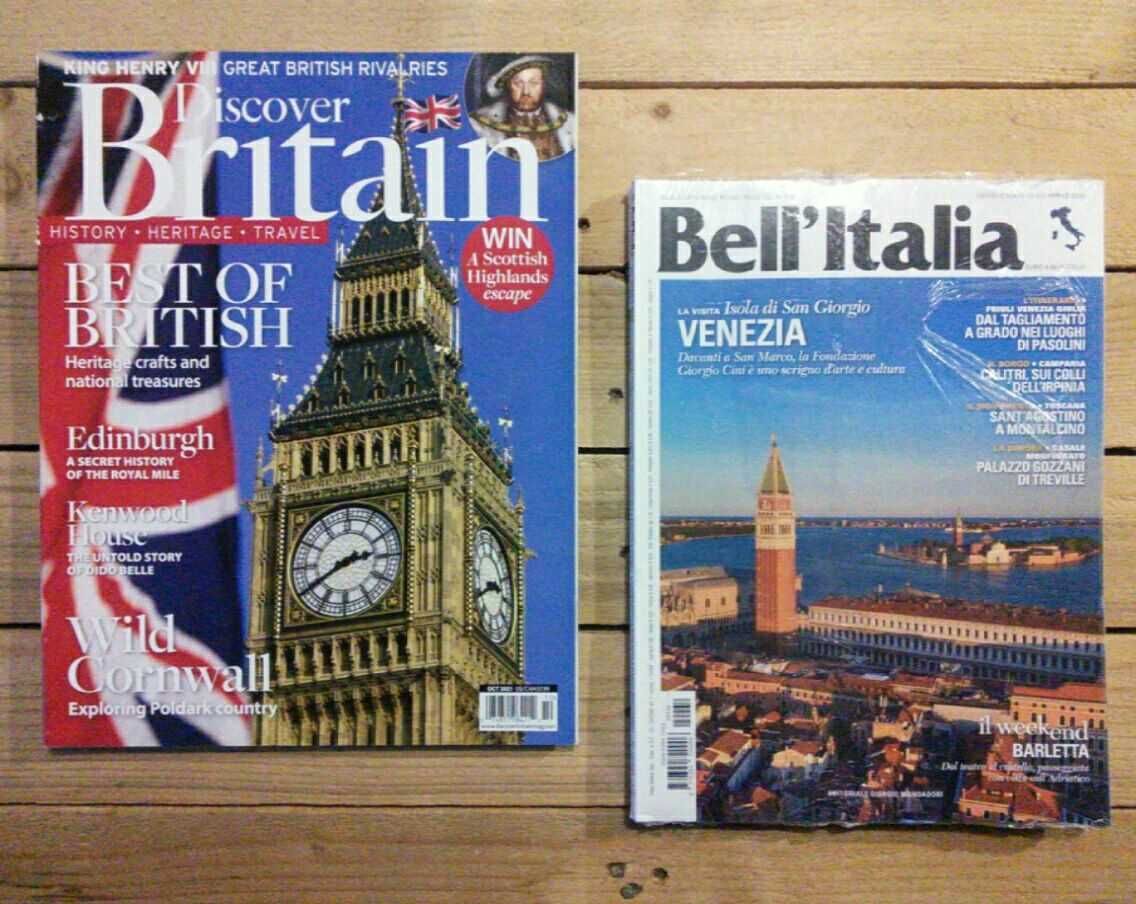 журналы на французском GEO Fr-Ru, журнал Discover Britain, Bell'Italia
