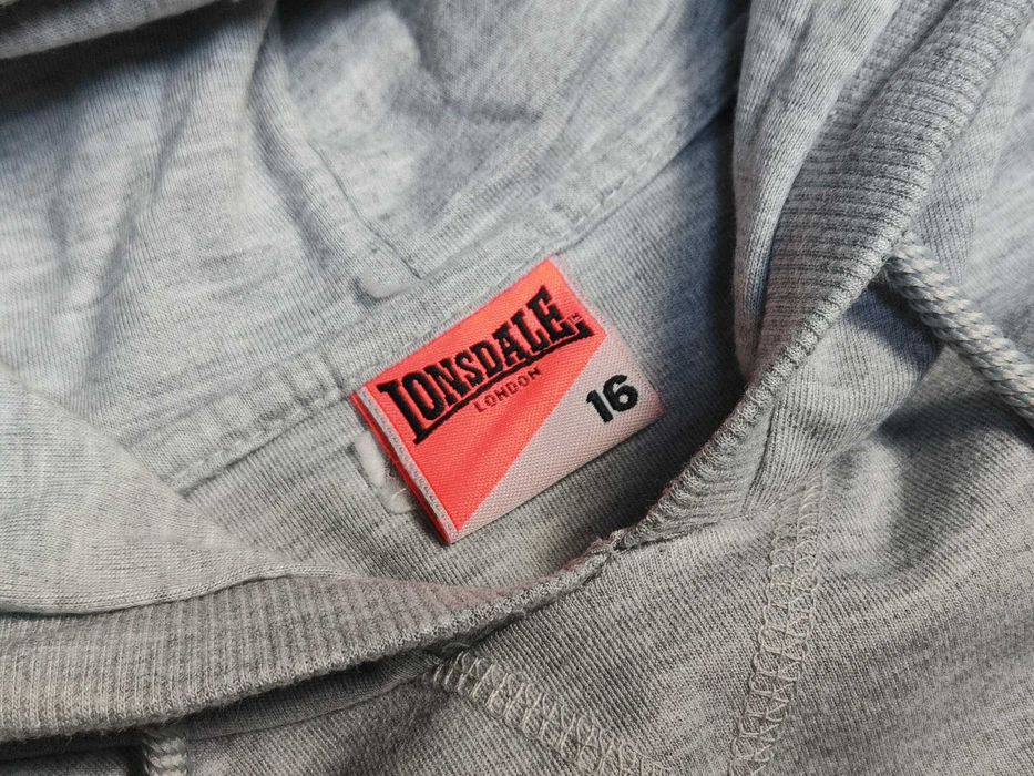 LONSDALE на лампасах худі чоловіче сіре бавовна L