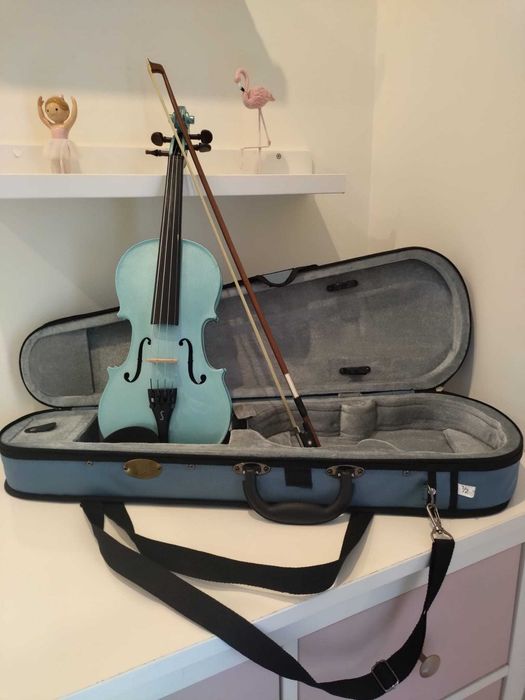 Stentor Harlequin Violin Outfit, Light Blue, 1/2