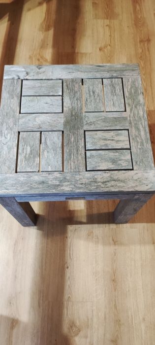 Stolik kawowy stołek taboret drewniany