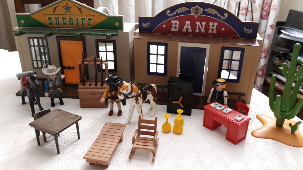 Playmobil cidade do oeste maleta Sheriff + bank