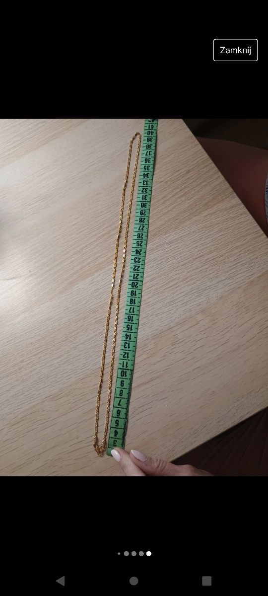 Łańcuszek piękny wzór długi 18K 80 cm Nowy