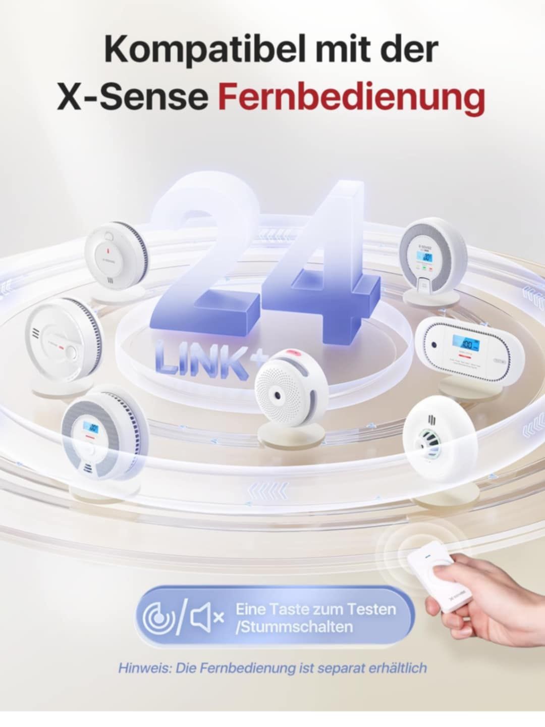 Bezprzewodowy sieciowy czujnik dymu X-Sense XS01-WR,
Zestaw 3 szt