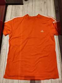 Koszulka na krótki rękaw męska pomarańczowa z paskami Adidas rozm.M