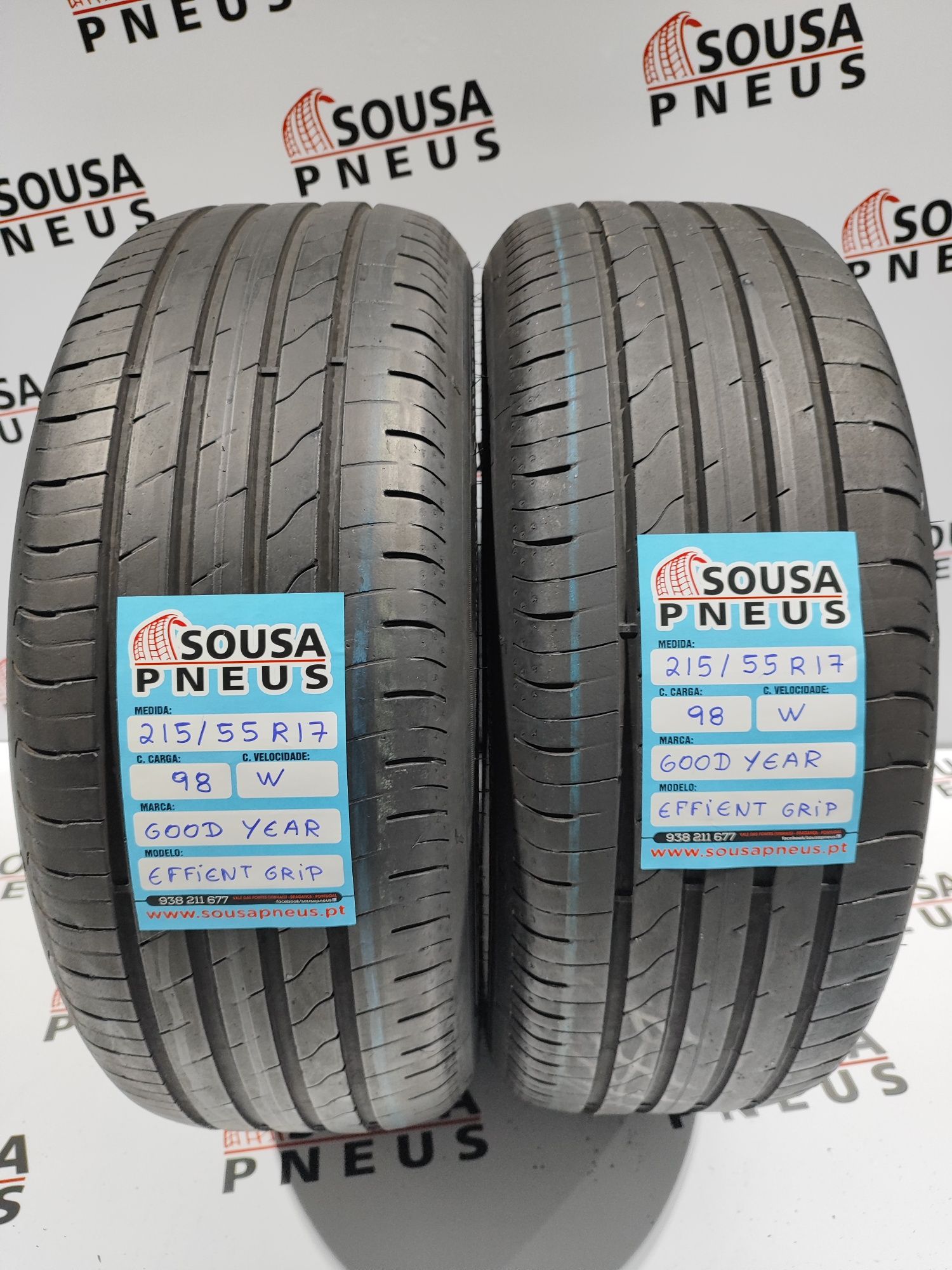 2 pneus semi novos 215-55R17 Good Year - Oferta dos Portes