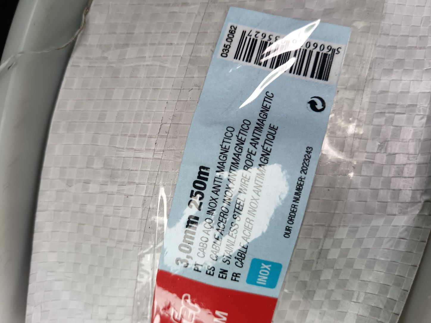 Cabo aço inox novo