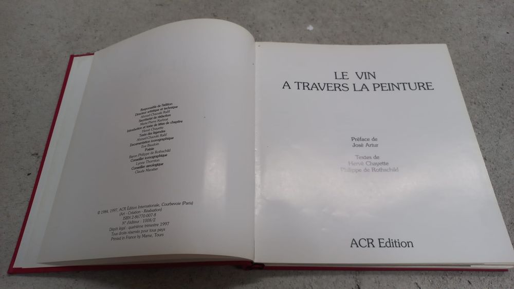 Livro de arte "Le Vin travers la Peinture"