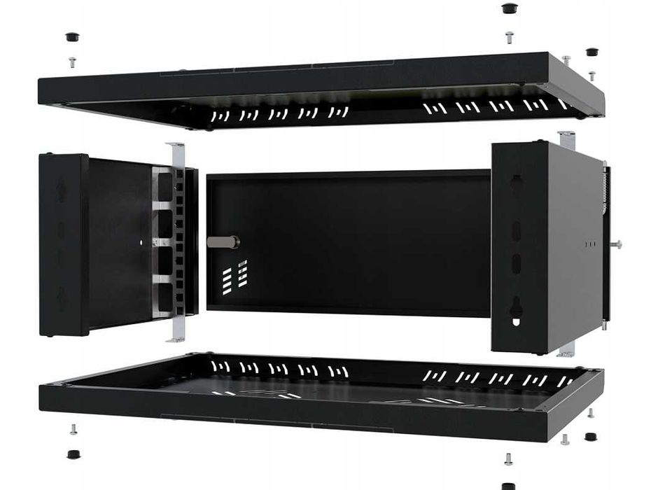Szafa Instalacyjna RACK 19" 4U 350mm Wisząca Metalowe Drzwi Stalflex