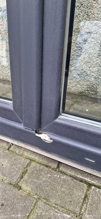 Drzwi tarasowe balkonowe witryna 231x117cm antracyt