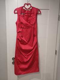 Malinowa sukienka 38