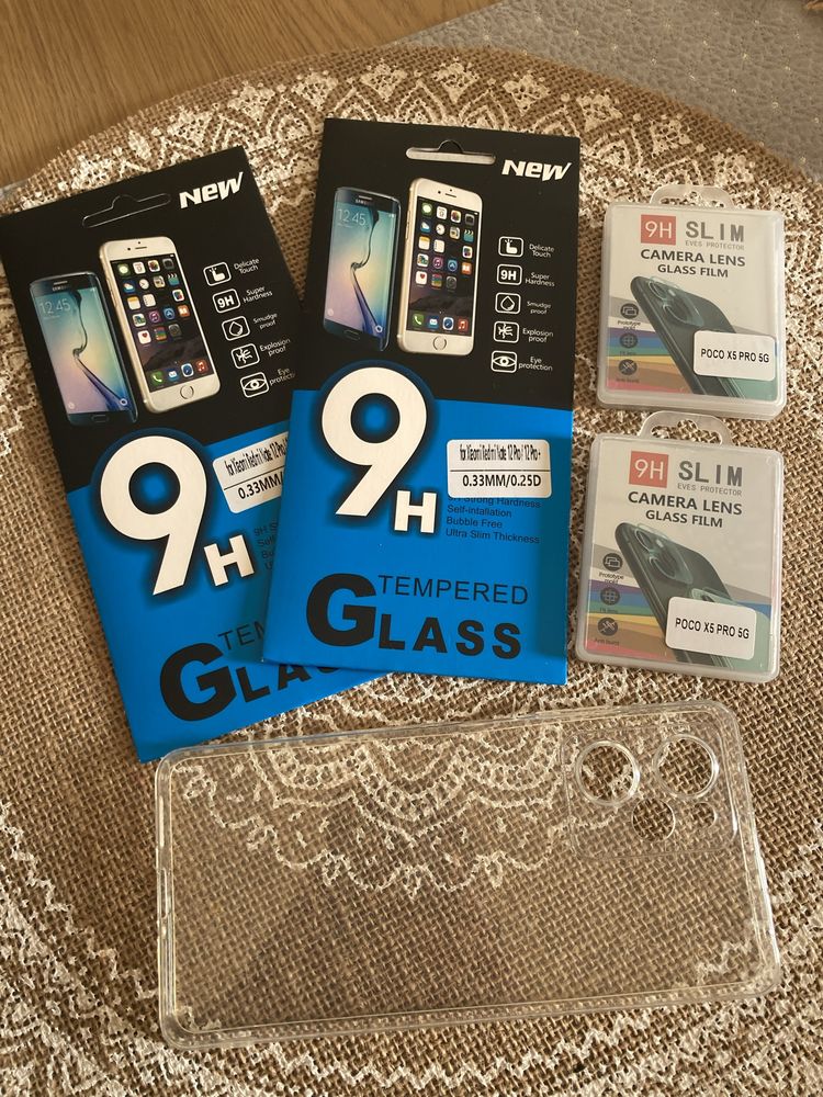 POCO X5 PRO 5G Etui, szkło x2, szkło na aparat x2 NOWE- ZESTAW! Okazja