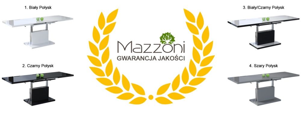 ASTON Biały/Czarny Połysk ŁAWA rozkładana podnoszona ŁAWOSTÓŁ Mazzoni