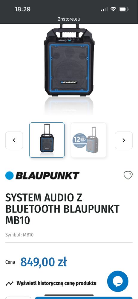 Glosnik blaupunkt MB10 prosze czytac opis cena do zaplaty