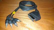 Kabel euro/scart - 4 chinch wejście/wyjście stan bdb