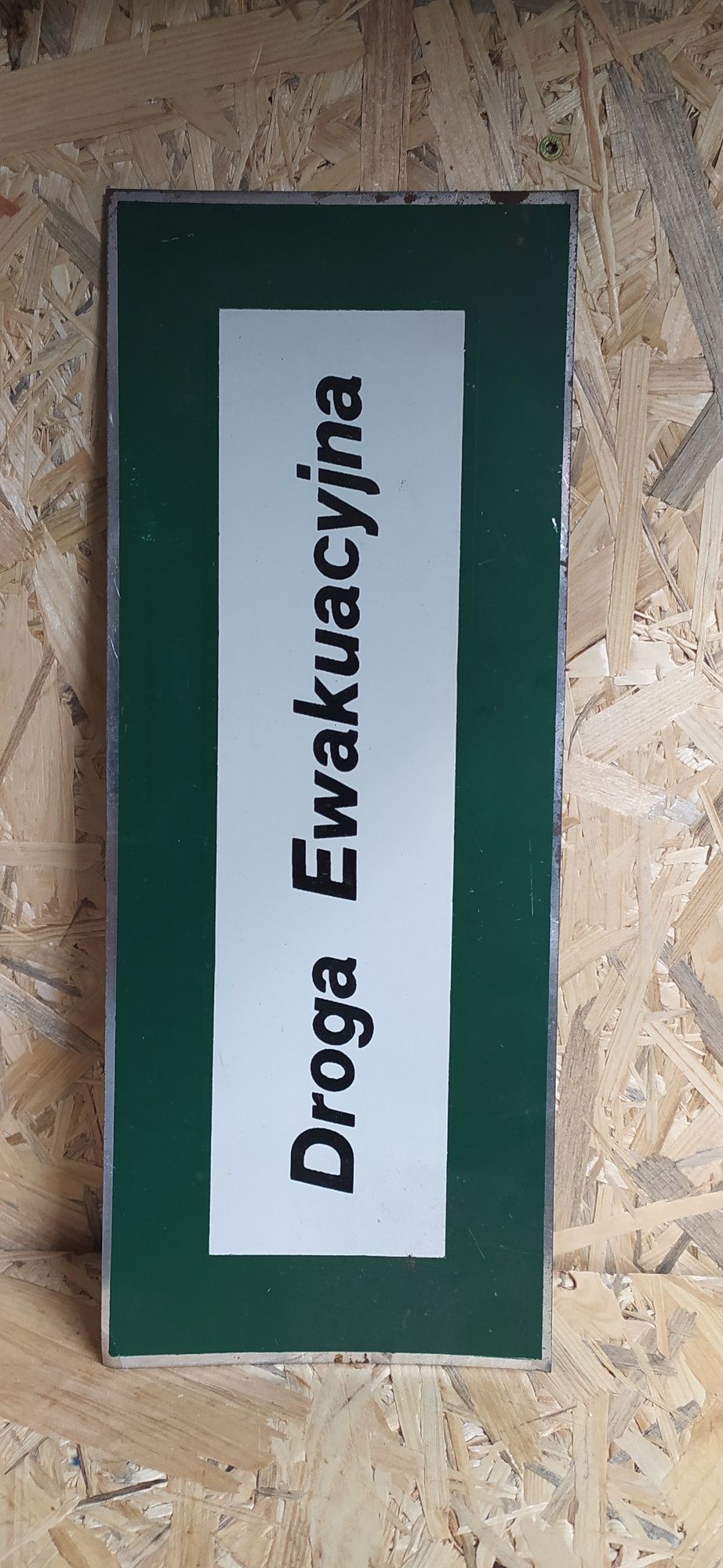 Metalowa tabliczka Droga Ewakuacyjna PRL retro vintage