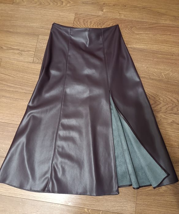 Шкіряна спідниця на флісі