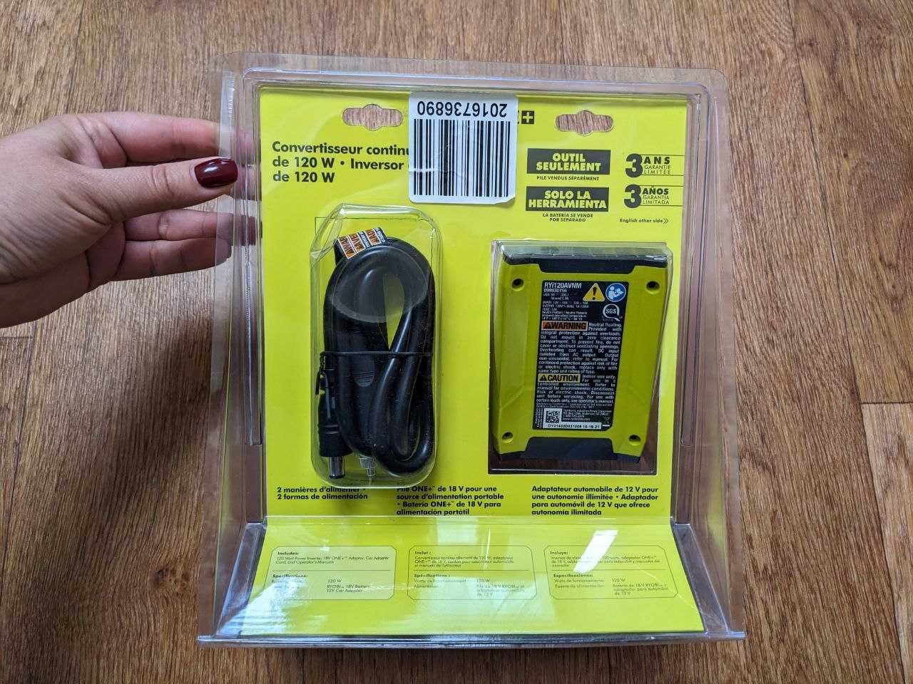 Гибридный инвертор Ryobi ONE+ для АКБ 18В или через прикуриватель