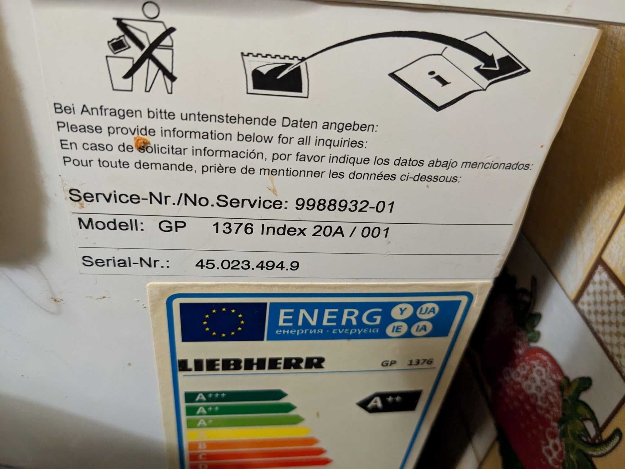 Морозильная камера Liebherr GP 1376 Premium index 20A /01