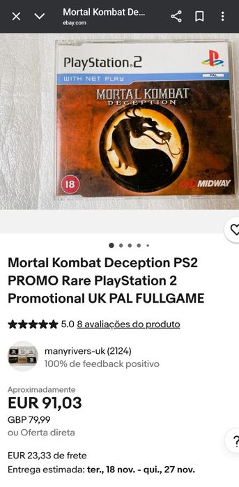 Ps2 Mortal Kombat Deception-Promo (Raro).