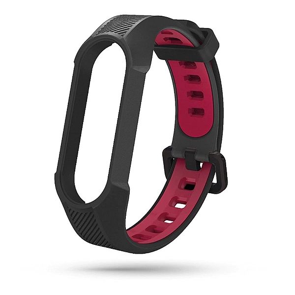 Pasek Armour do Xiaomi Mi Band 5 / 6 / 7 Black/Red