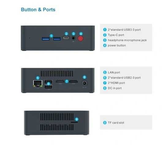 Komputer Mini PC Beelink U55 8/256 GB czarny