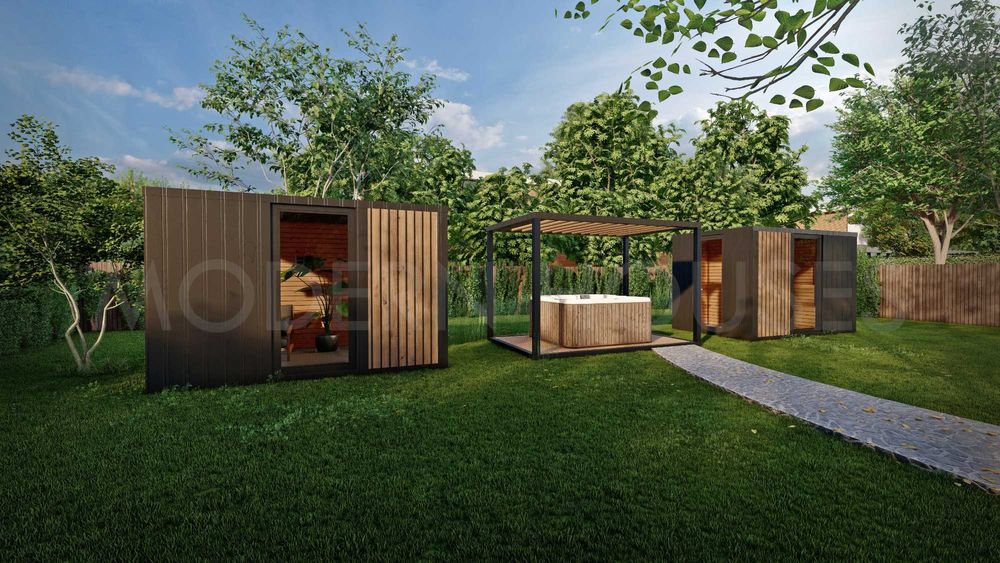 Sauna+Relaks+Taras - System Modułowy - Domek i Sauna
