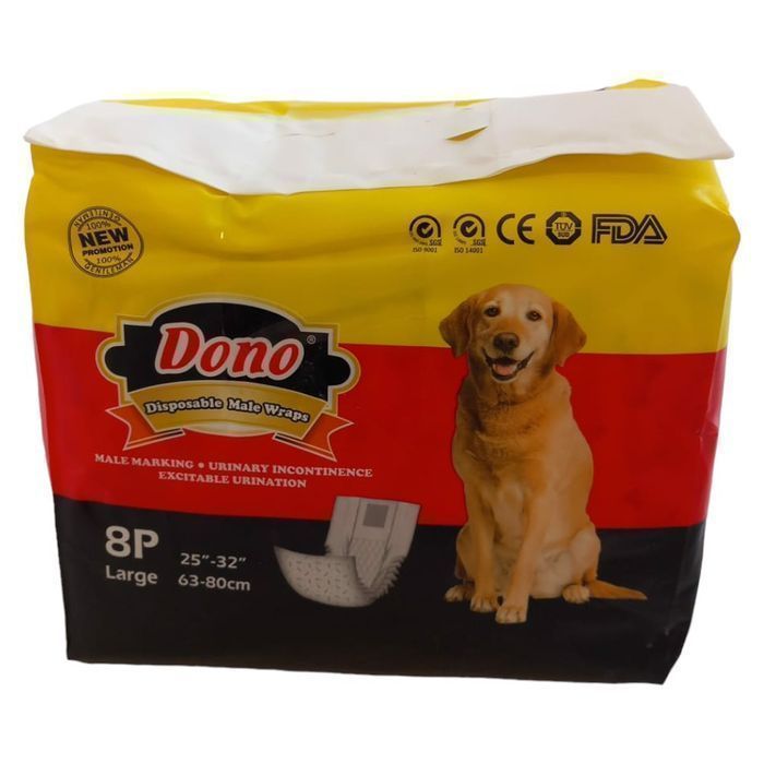 Pampersy pieluchy dla psa duże chłonne L 8szt DONO