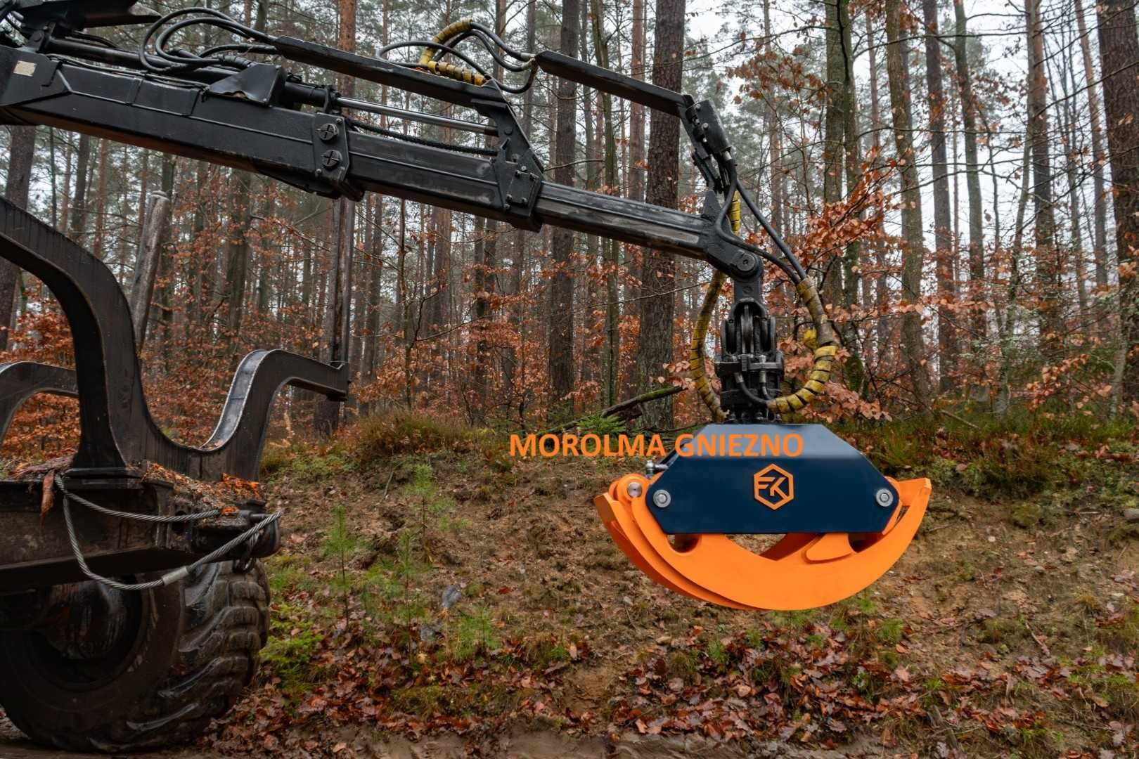 Chwytak kleszcze do drewna bali R27 34 49 FK MACHINERY przyczepa leśna