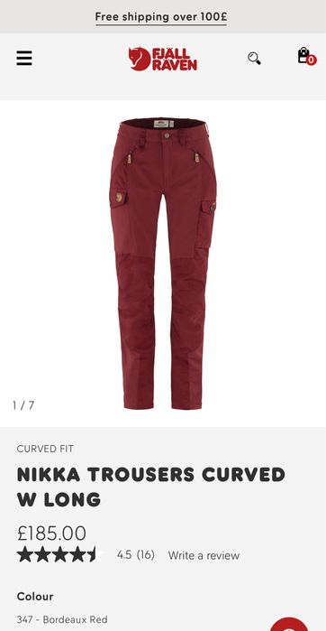 Fjallraven Nikka Trousers Curved W Long