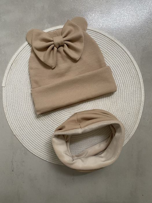 Komplet czapka i komin ocieplane welurem na wymiar