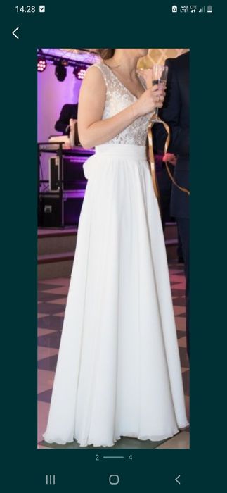 Suknia ślubna boho koronka xs s 34 36