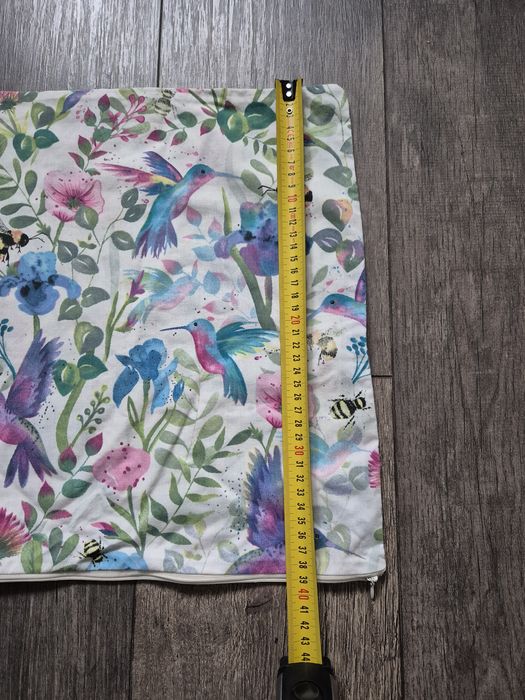 Poszewka na poduszkę dekoracyjna koliber wiosna kwiaty używana